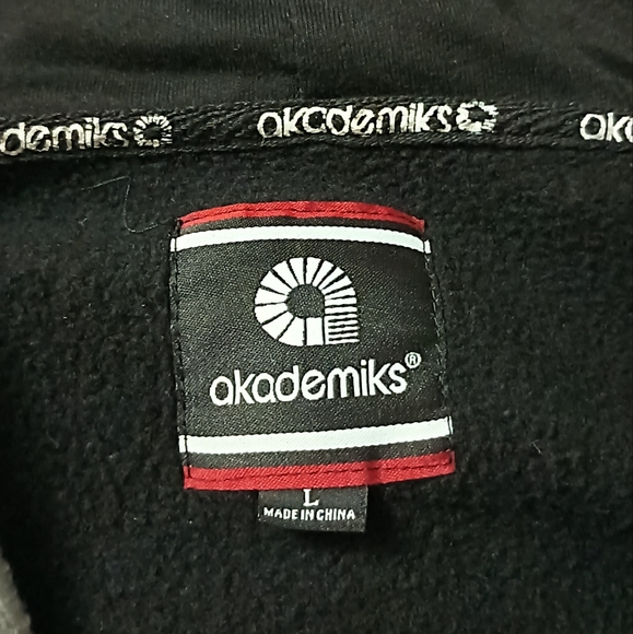Y2K Akademiks Long Sleeve Hoodie Gray/Black/Red - Picture 4 of 4